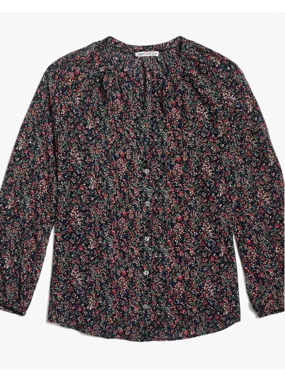 J. Crew Mercantile Printed V-neck three-quarter sleeve top Size Medium
